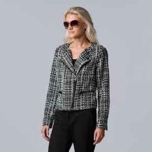 Women's Black and White Tweed Jacket